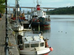 Boats Moored at Bank End, Bideford Wallpaper