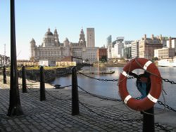 Liverpool as seen from the Albert Docks Wallpaper