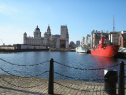 Liverpool as seen from the Albert Docks Wallpaper