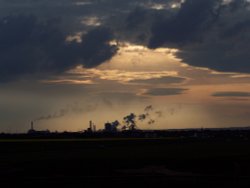 Redcar under a stormy sunset Wallpaper