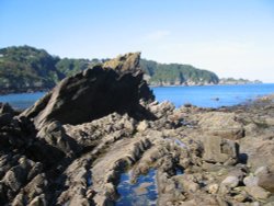 The tide is out at Combe Martin, Devon Wallpaper