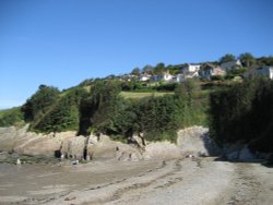 Low tide in the bay at Combe Martin, Devon Wallpaper