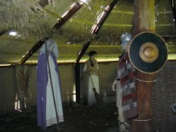 Hut interior, Iceni Village & Museum, Norfolk Wallpaper