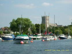 Boating on the Stour at Christchurch, Dorset Wallpaper