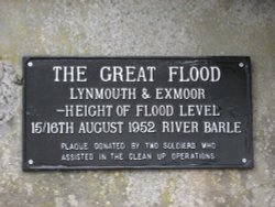 Flood Level Sign at Dulverton, Somerset Wallpaper