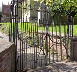 Church gates at St Helens Church, Willingham by Stow, Lincolnshire Wallpaper