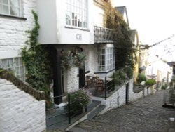 Wonderful shops at Clovelly, Devon Wallpaper