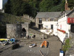 Harbour view, Clovelly, Devon Wallpaper