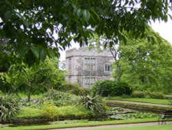 View of Cotehele, Cornwall, from the garden Wallpaper