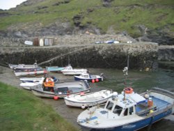 View of the harbour, Boscastle, Cornwall Wallpaper