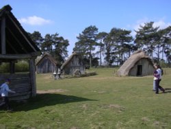 Anglo-Saxon village, West Stow Country Park, Suffolk Wallpaper