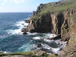 Rocks below the Land's End attraction at Cornwall Wallpaper