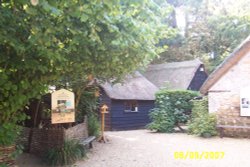 Buildings at Abbotsbury Swannery, Abbotsbury, Dorset Wallpaper