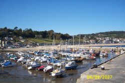 The harbour at Lyme Regis, Dorset Wallpaper