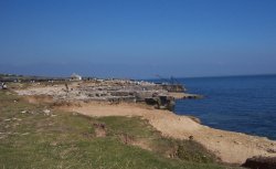 The stone quarry at Portland Bill, Dorset Wallpaper