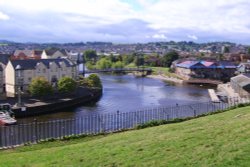 View from Colleton Crescent to Cricklepit Bridge, Exeter, Devon Wallpaper