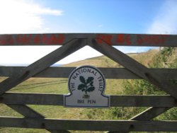 A National Trust sign. Trevarrian, Cornwall Wallpaper