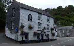 Tea rooms in Polperro, Cornwall Wallpaper