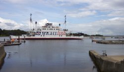 Isle of Wight ferry departing from Lymington, Hampshire Wallpaper