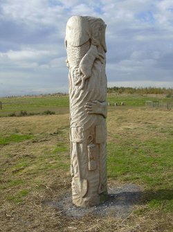 Brodsworth Community Woodland totem pole, South Yorkshire