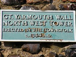 Plaque on the North West Tower, Great Yarmouth, Norfolk Wallpaper