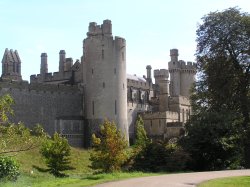 Arundel Castle framed by trees Wallpaper