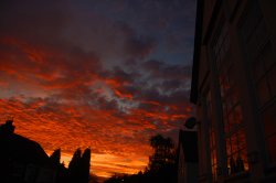 Fire in the sky at Kingsbury, Warwickshire Wallpaper