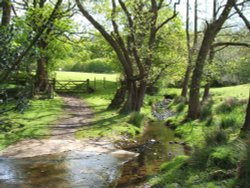 Brook at Dinckley Suspension Bridge, Lancashire. Wallpaper