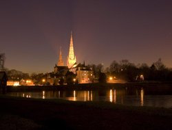 Lichfield Cathedral at Night Wallpaper