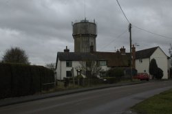 Cottage and water tower Wallpaper