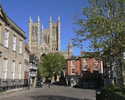 Lincoln Cathedral in  Lincolnshire Wallpaper