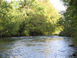 October at Brathay River Near Ambleside. Wallpaper