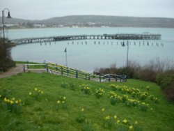 Swanage pier in Feb Wallpaper