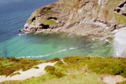 Coast near Portreath, July.  Cornwall. Wallpaper