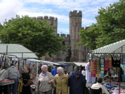 Caernarfon market, Gwynedd, Wales Wallpaper