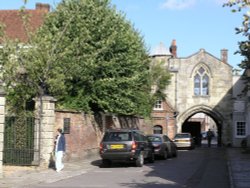 Inside the gates of Cathedral Close, Salisbury, WIltshire Wallpaper