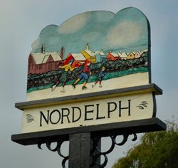 Nordelph Village Sign, Norfolk Wallpaper