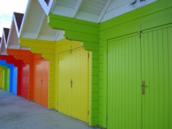 Beach Huts, Scarborough, North Yorkshire Wallpaper