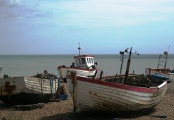 Beach scene at Aldeburgh, Suffolk Wallpaper