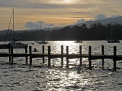 Evening at Waterhead, Windermere, Cumbria. Wallpaper