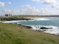 Looking towards Fistral Beach at Newquay, a favourite with surfers Wallpaper