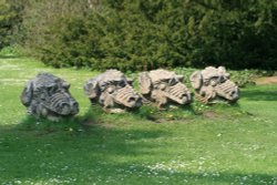 Griffin Heads at Wallington Hall. Wallpaper