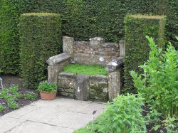 Camomile seat in the herb garden at Sissinghurst, Kent Wallpaper