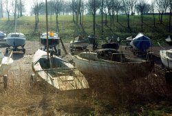 Boats  at Whitwell, Rutland Water. Wallpaper