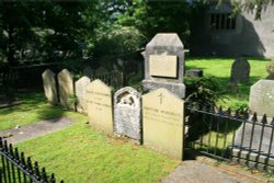 The  Wordsworth family plot in the graveyard at Grasmere Church. Wallpaper