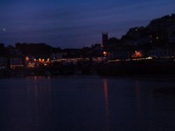 Brixham harbour at night. Wallpaper