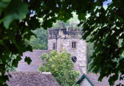 The church through the trees at Ashford Wallpaper