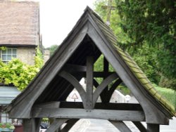 Looking Through the Entrance Arch of Eynsford Church Wallpaper