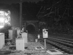 Ipswich Station at night (London end of platform) Wallpaper