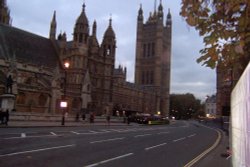 Westminster Abbey from up the street Wallpaper